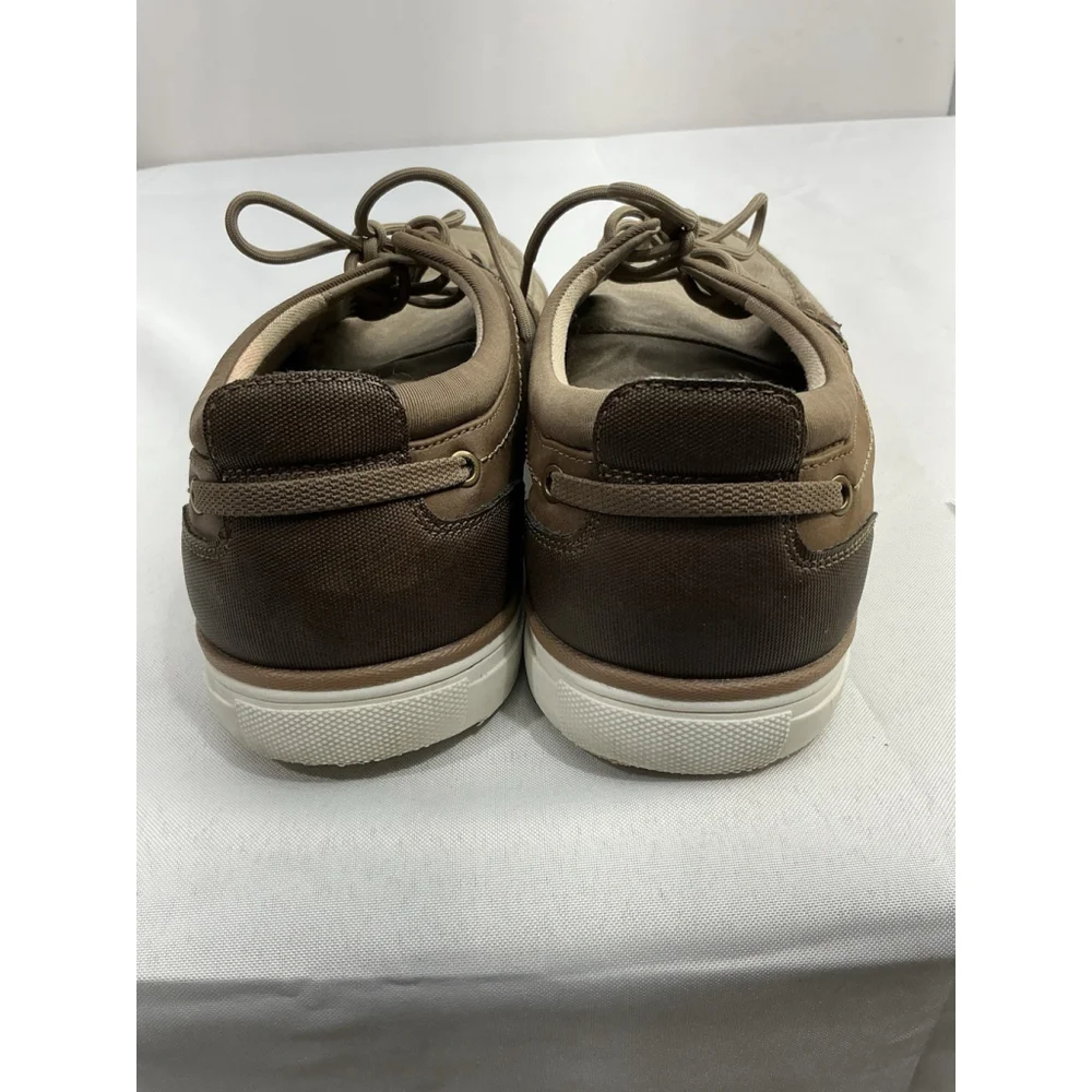 Men’s Seven 91 Lace Up Boat Shoes 13 Brown Canvas